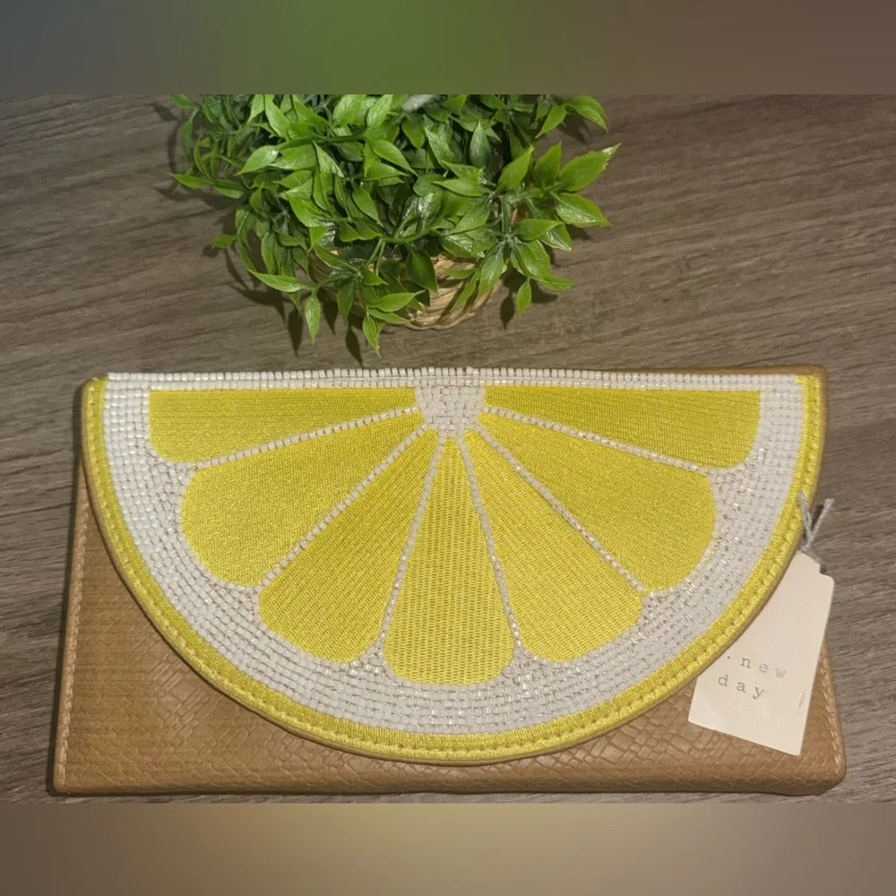 a new day Yellow and Tan Clutch - Picture 2 of 6